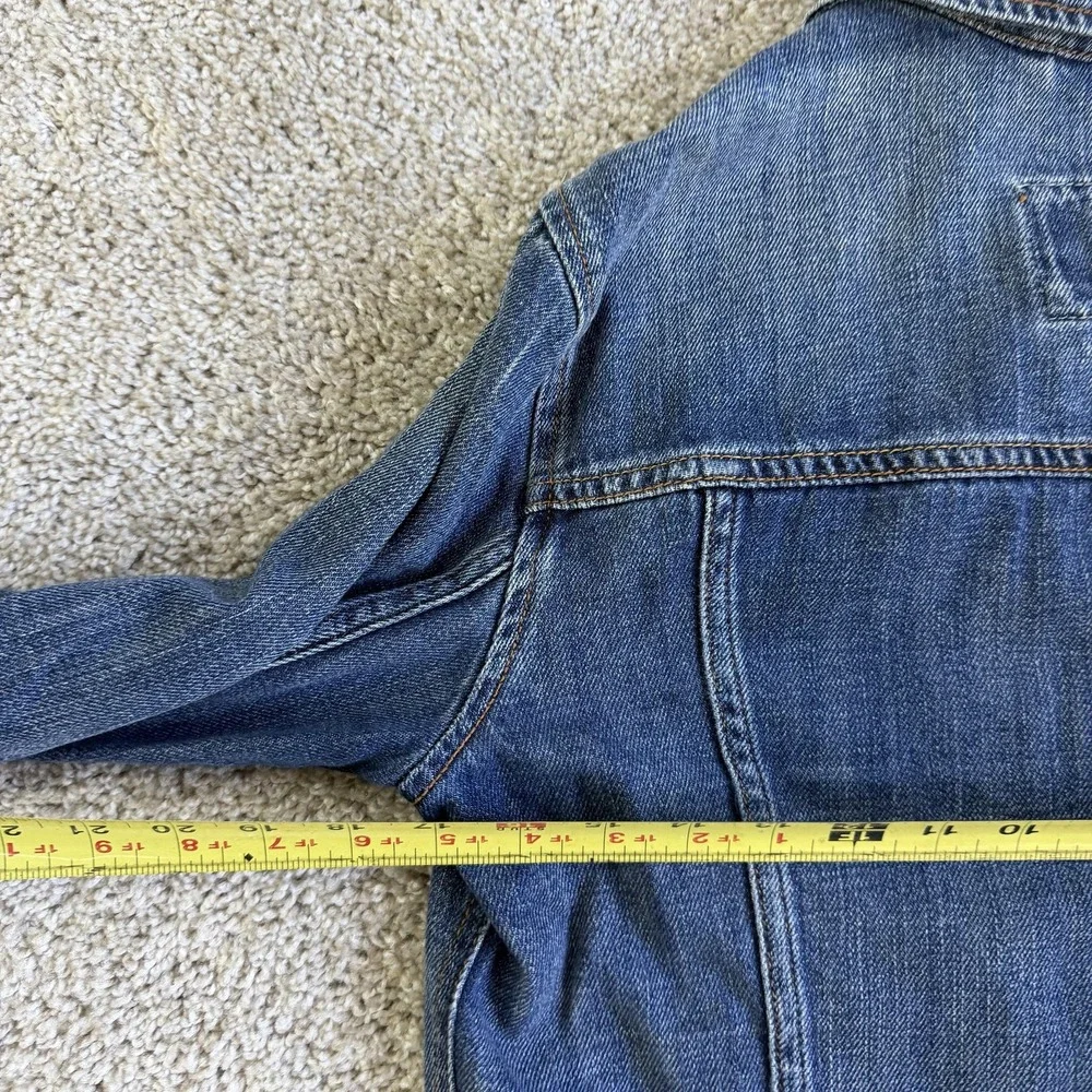 Abercrombie & Fitch Jacket Womens Small Blue Denim Jean Button Front Pockets